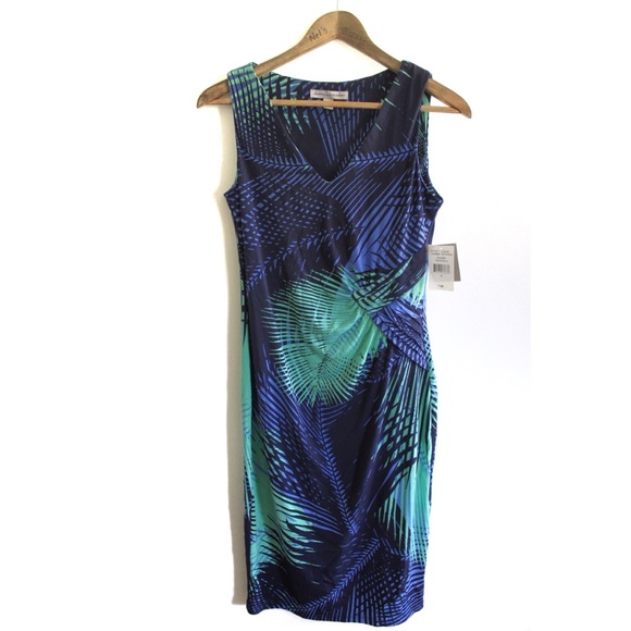 Danny & Nicole NWT Tropical Print Sleeveless Dress Small - Picture 2 of 8